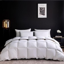 Goose Feather Down Fiber Comforter King Size,100 Organic Cotton Duvet