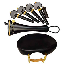 Violin Accessories 4/4, Violin Pegs Tailpiece Chinrest Clamp ,Ebony Wood