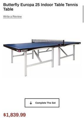 Butterfly Europa 25 Indoor Table Tennis Table