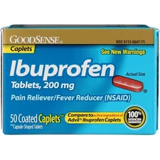 6 Pack GoodSense Ibuprofen Pain Reliever Coated Caplets, 200 mg, 50 Ct