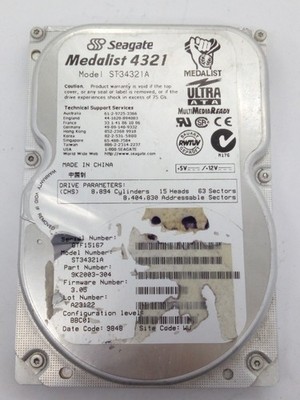 SEAGATE Medalist 4321 IDE ST34321A   4,3GB FESTPLATTE  3,5''#FP4675