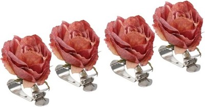 HOMSFOU 4 Stück Raffhalter Für Vorhänge Mit Blumenclip Kunststoff Raffhalter Mi