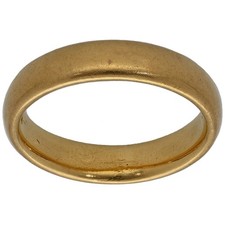 22ct Gold Ring 5.67g Wedding Plain Size K 1/2 - Fully Hallmarked
