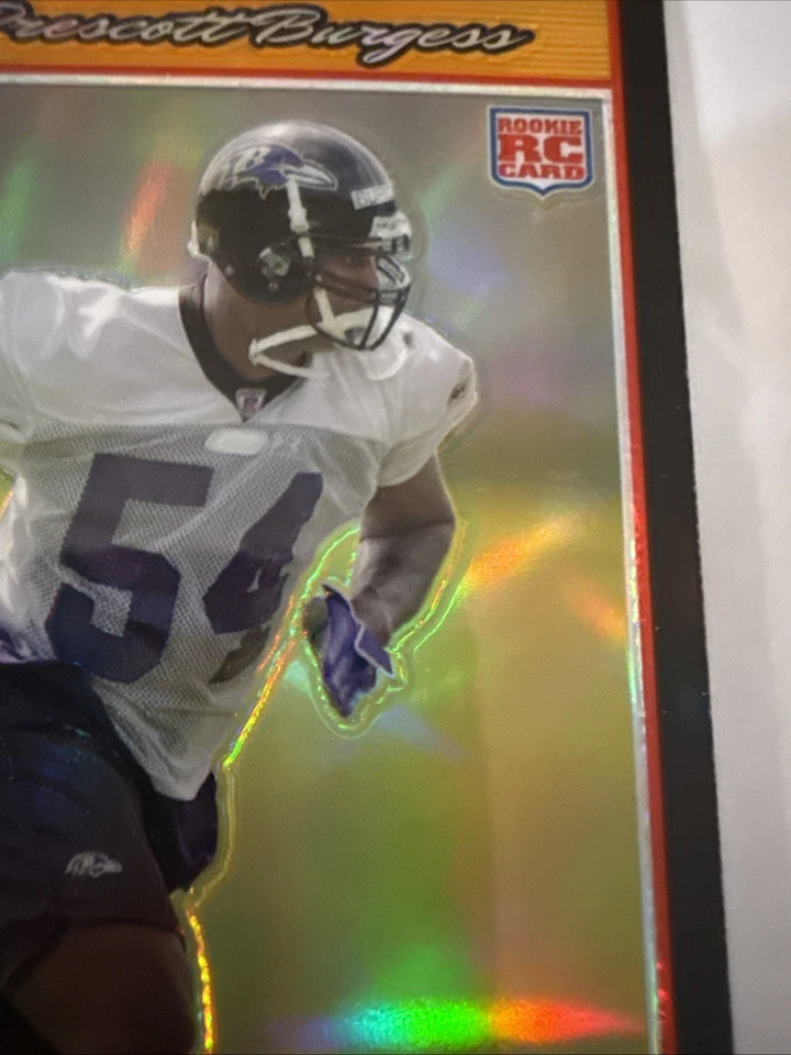 2007 Bowman Chrome Prescott Burgess RC Orange Refractor Rookie /25 Ravens #BC36 - Image 2 of 4