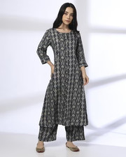 Women Geometric Print A-Line Kurta with Palazzos