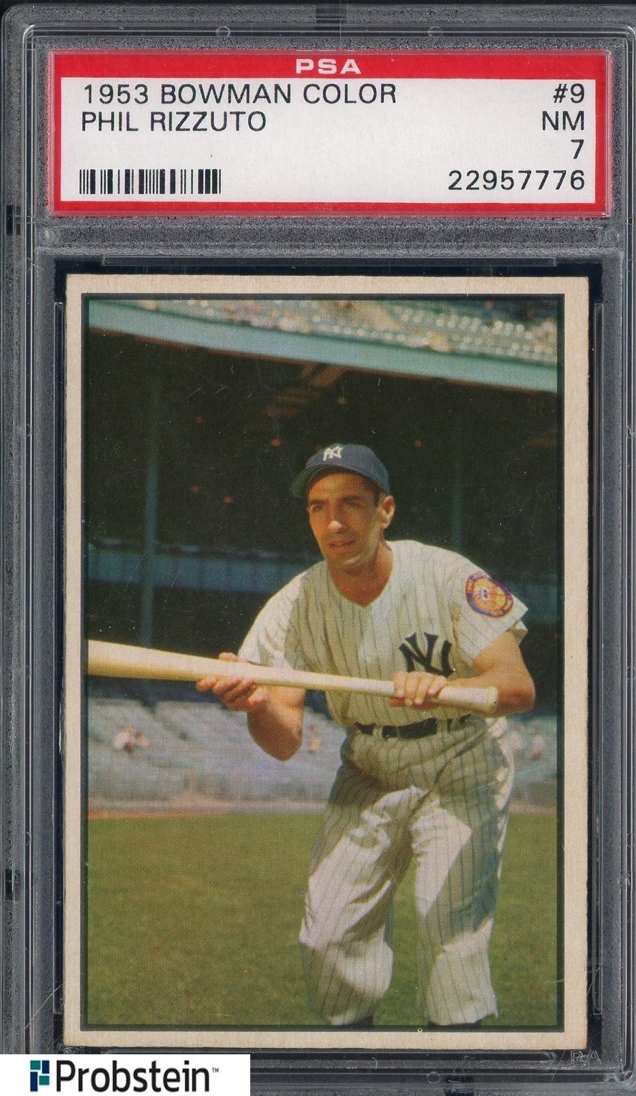 1953 Bowman Color #9 Phil Rizzuto New York Yankees HOF PSA 7 NM