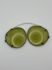 Vintage Green Oval Clip-On Metal Frame Glasses. Steampunk.