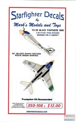 SFD350108S 1:350 Starfighter Decals -  A-6E KA-6D Intruder VA-35 Black Panthers