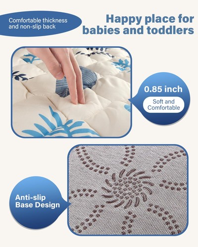 Baby Play Mats for Floor, 50x50 Playpen Mat, Thicken Cushioning Padding Foam ... - Picture 4 of 7