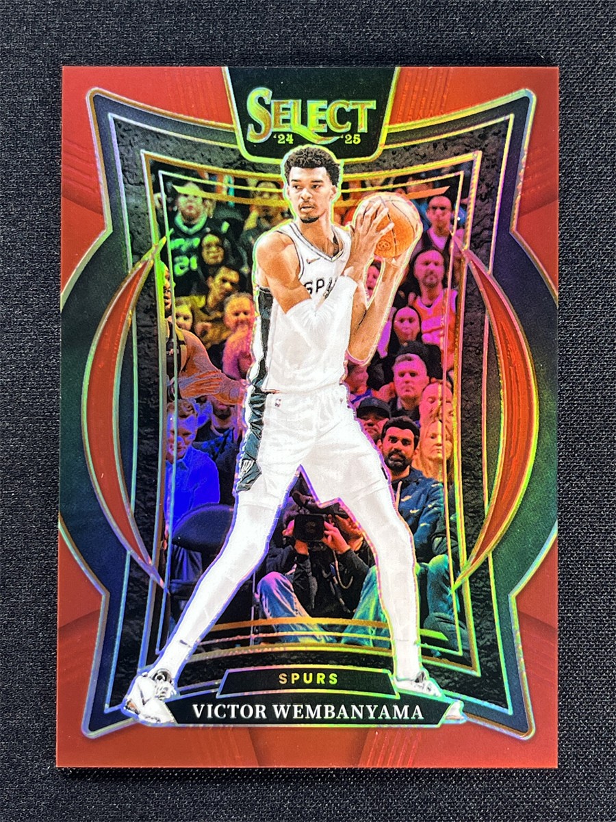 2024-25 Panini Select Victor Wembanyama #9 Concourse Red Prizm Spurs /199
