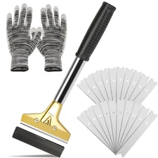 Floor Scraper Tool with 20 Extra Blades for Cleaning Glass Tiles Walls