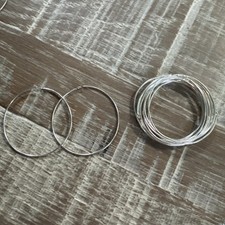 6 Pair 925 Sterling Silver Hoops 1mm Thick 1.5" Round Earrings findings