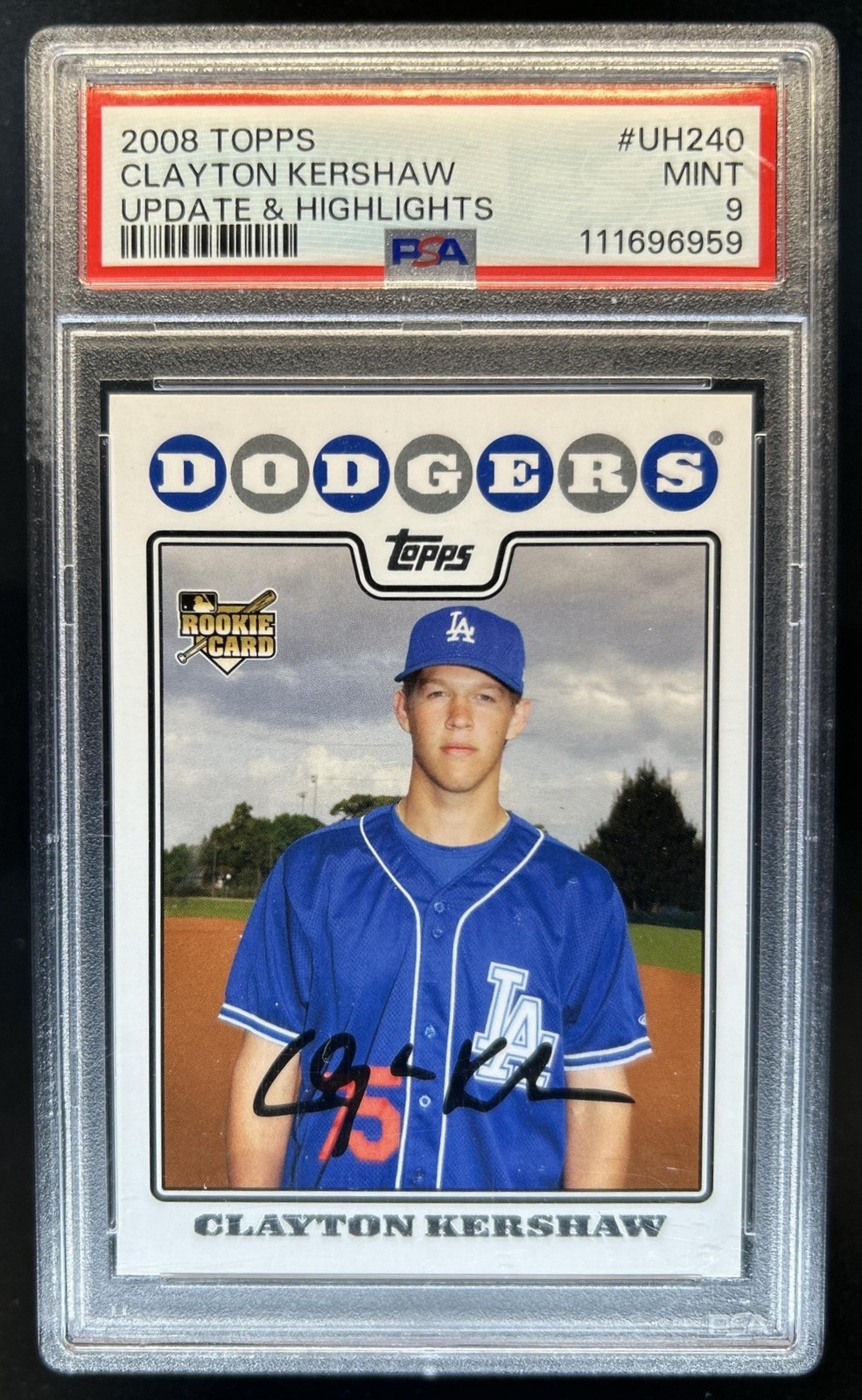 2008 Topps Updates & Highlights Clayton Kershaw Rookie RC #UH240 Dodgers PSA 9