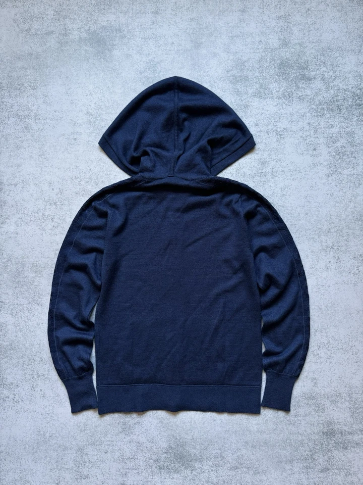 SUÉTER CRUCIANI CACHEMIR SEDA CREMALLERA CAPUCHA LUJO AZUL MANGA LARGA MUJER TALLA 40 Foto 3 de 4