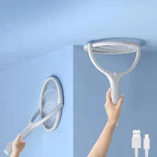 Electric Fly Bug Zapper Mosquito Insect Killer Racket Rechargeable Rotating Head