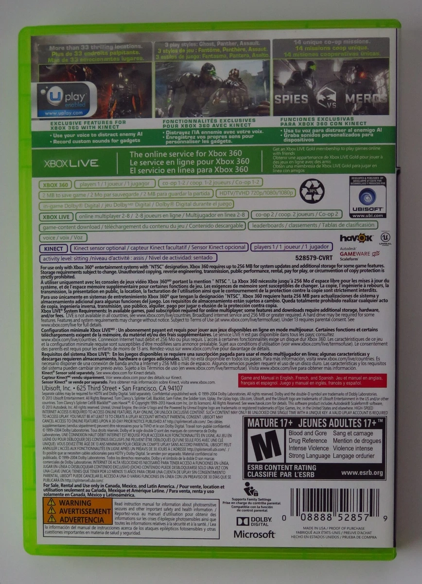 Splinter Cell: Blacklist Special Edition Xbox 360 Complete CIB W.