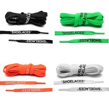 Lace Lab Off-White Style "SHOELACES" Shoe Laces - Black, White, Green & Orange