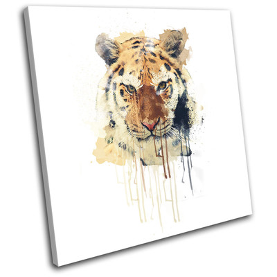 Tiger Raubkatze Gemälde Abstrakte Tiere EINZELNE LEINWAND WANDBILD Bild Druck