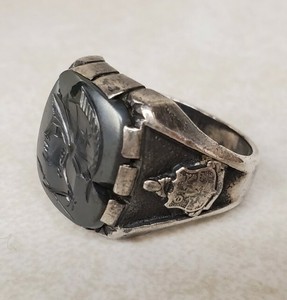 signet soldier roman statement sterling ring band silver