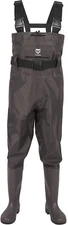TIDEWE Bootfoot Chest Waders, 2-Ply Nylon/PVC for Fishing & Hunting M7/W9 Brown