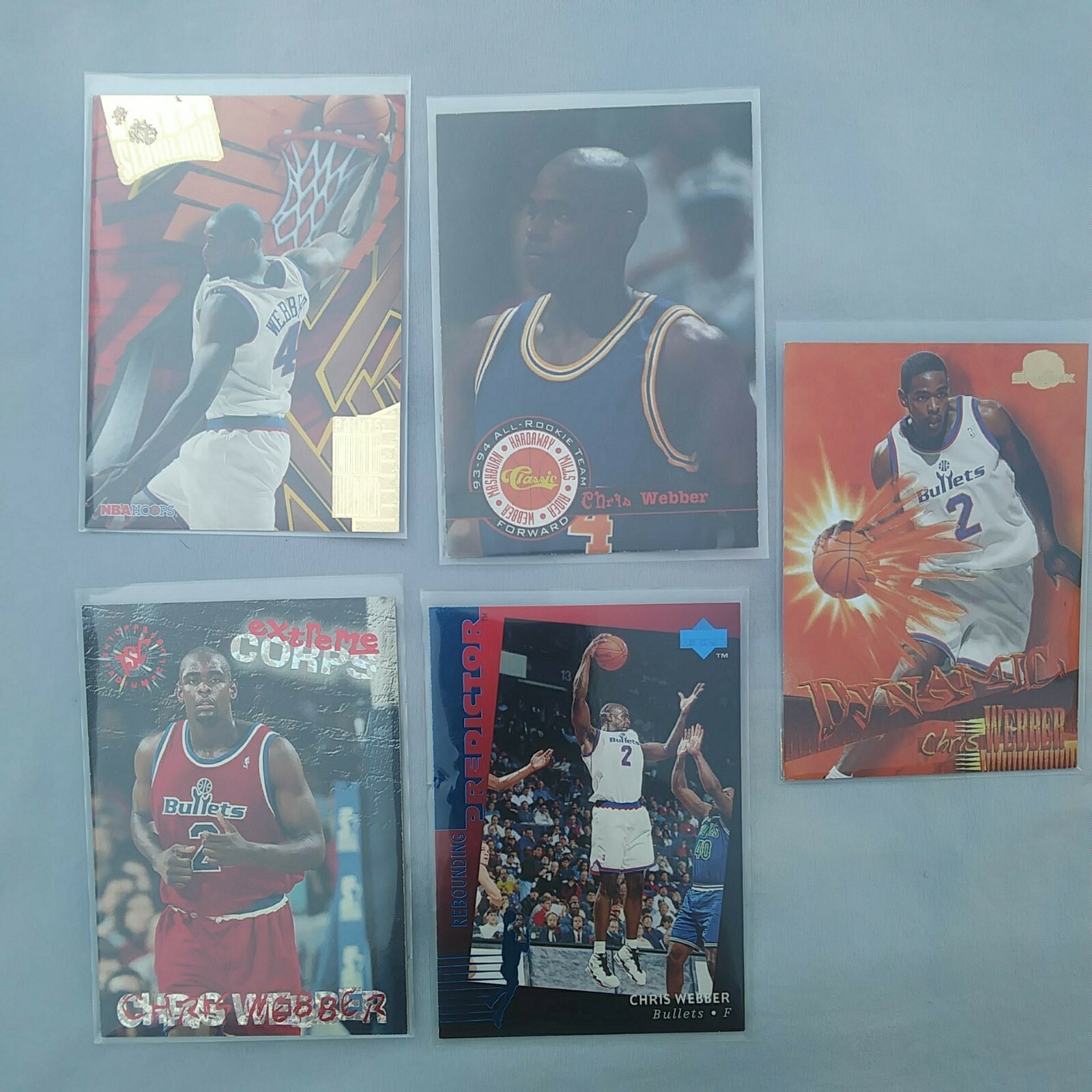  Chris Webber. 5 Different. MINT SEE PHOTOS Predictor.Dynamic.Extreme.More