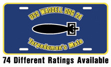 USS WADDELL DDG 24 Rating License Plate U S Navy USN Military PO4