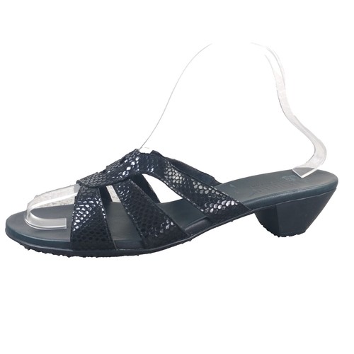 Munro Jody Slide Sandals Black Nubuck Leather Adjustable  display picture 1