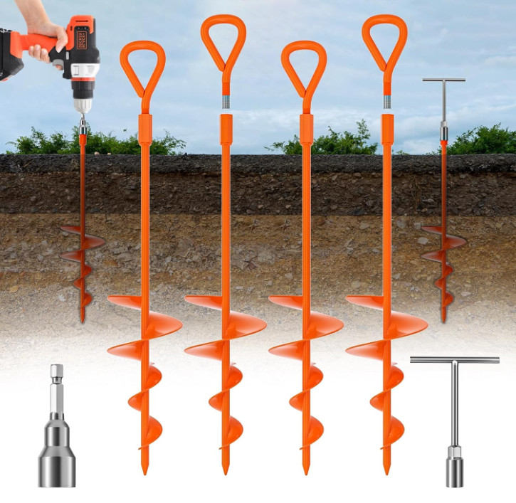 18 inch Ground Anchor Trampoline Anchor Tie Down Kit 4PCS Anchor Stake High Wind