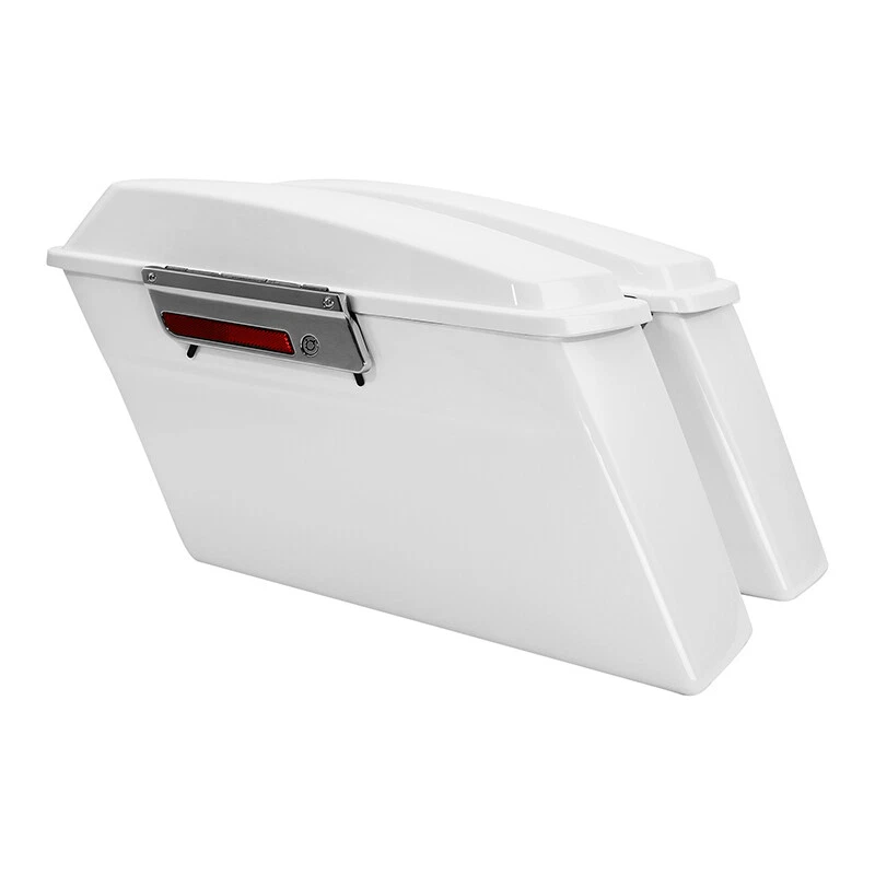 Alforjes rígidos brancos e suporte de conversão adequados para Harley Softail Fatboy 84-17 - Imagem 4 de 4