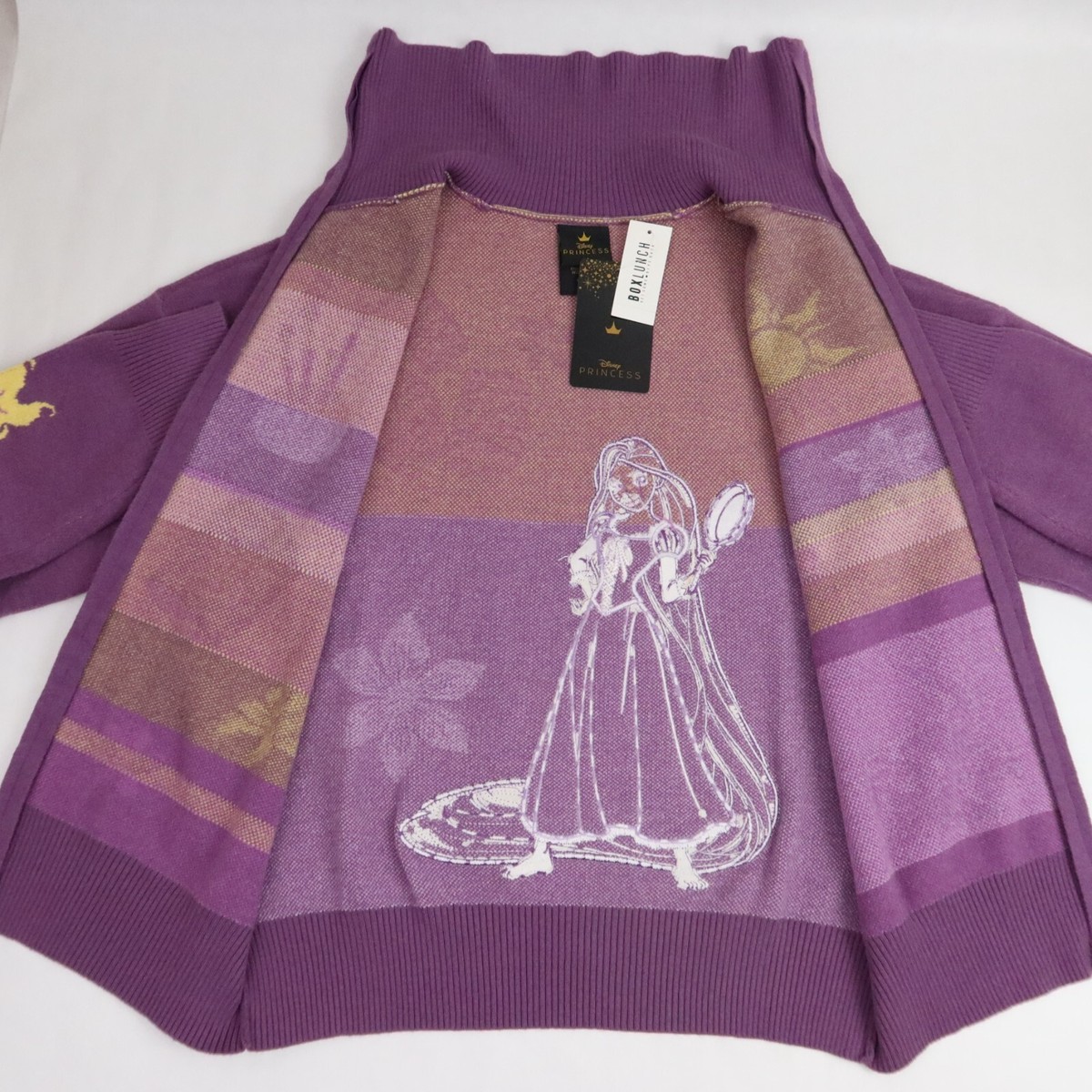 RapuN出品 Tangled Sweater Women's Large Purple Zippered Sweatshirt Rapunzel