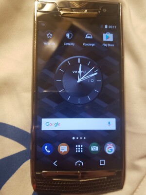 Vertu Signature Touch 2014 Débloqué - Cuir Lézard Noir - Smartphone De Luxe