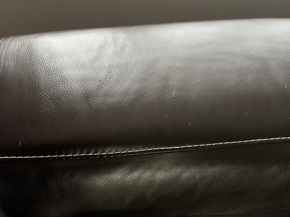 Natuzzi 2 Seater Electric Recliner Sofa Couch Dark Brown Leather eBay