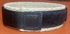 Black with Blue Stitching Hemp Watch Band