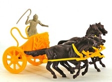 Marx Recast 54mm Ben Hur Chariot  Driver w Whip 1990s chariots  horses vary 