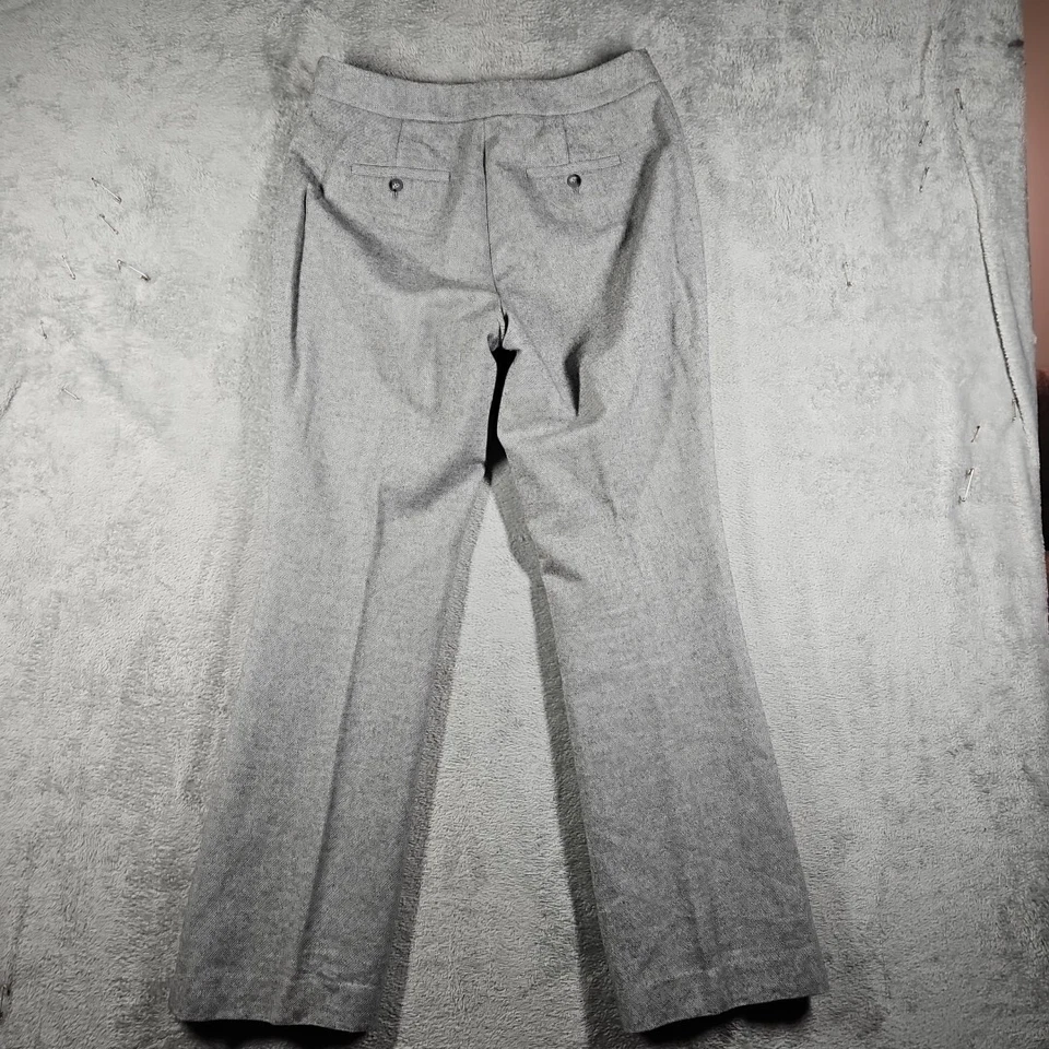 Pantalones para mujer Anne Klein de pierna ancha gris manchado mezcla de lana, talla 10 Foto 2 de 4