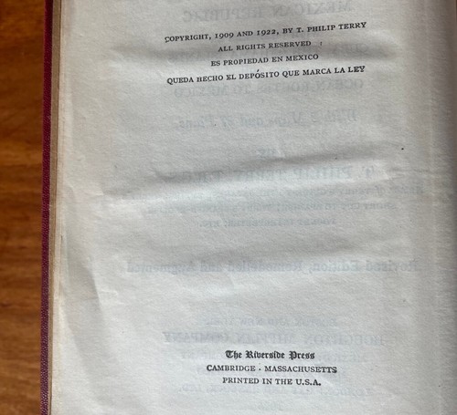 TERRY'S GUIDE TO MEXICO BY PHILIP TERRY 1925 BOOK MANY MAPS EXCELLENT CONDITION - Picture 6 of 12