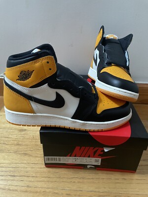 Air Jordan 1 Retro High OG Taxi Yellow Toe  575441-711 size 6Y-7Y