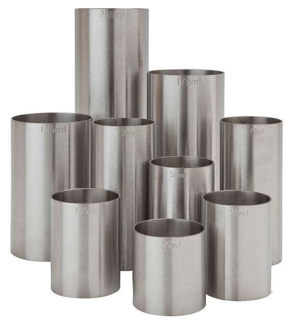 Jigger de vino Spirit Thimble Measure de acero inoxidable 25/35/50/70/125/175/250 ml CE