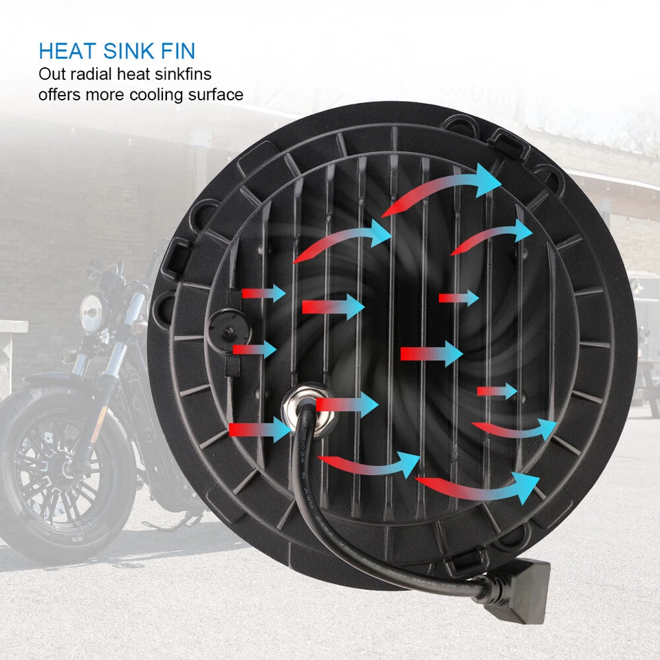 Pair 7" LED Headlight Driving Lamp White Light For Suzuki Sierra SJ80 SJ80V LJ80 - image 4 of 4