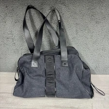 Lululemon Duffle Bag Gray Two Times Yogi Gym Shoulder Carry Wool Blend Yoga