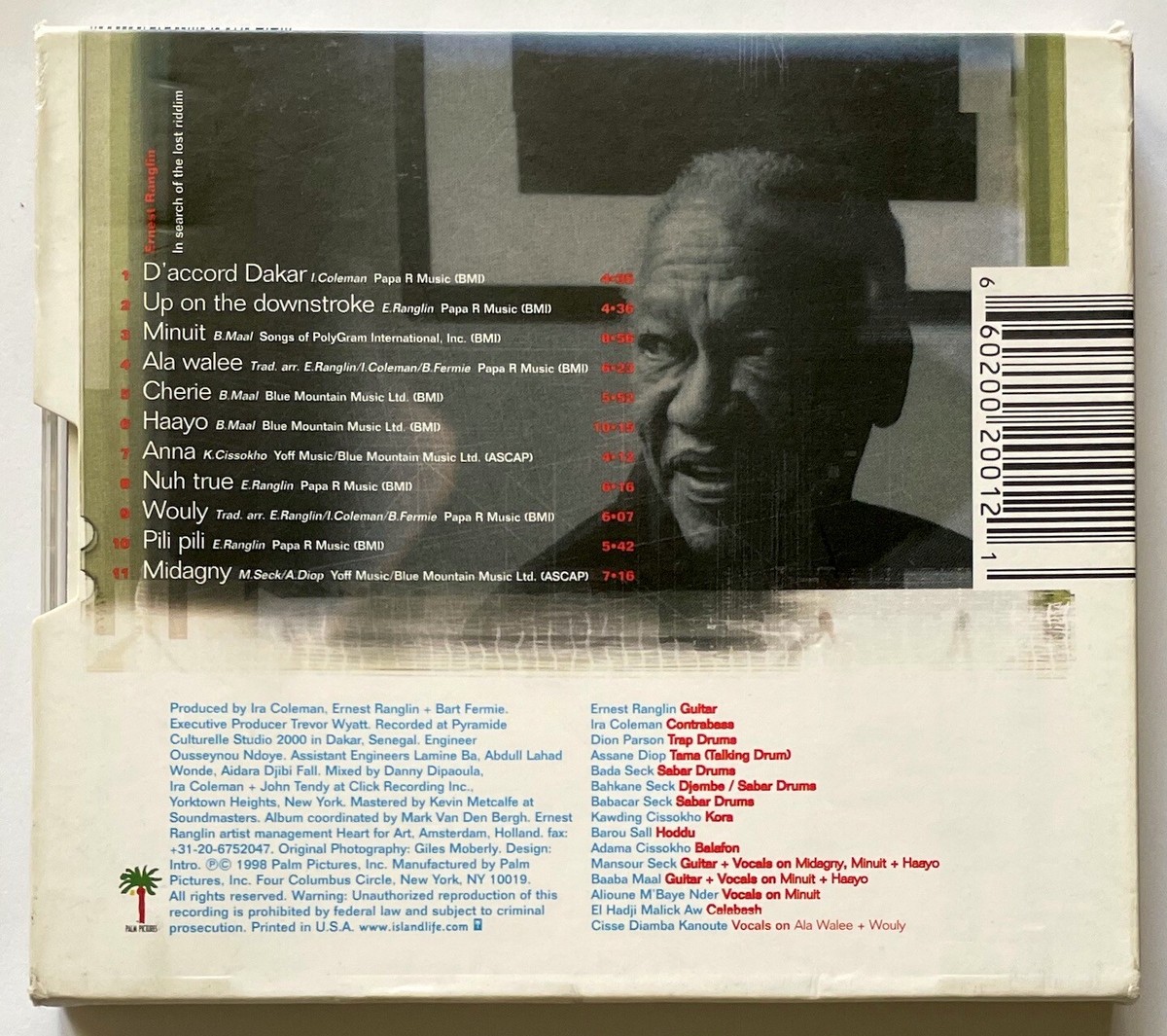 ERNEST RANGLIN: In Search Of The Lost Riddim [CD] African Jazz Dub