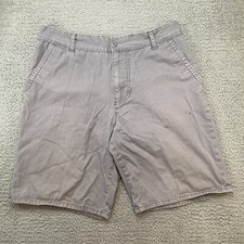 OP Shorts Mens 36 meas 35x10 Gray Check Chinos Pockets Ocean Pacific