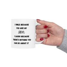 I Smile Because Your My Son Coffee Tea Ceramic Mug Office Work Cup Gift