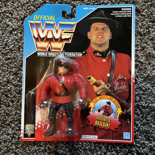Hasbro WWF WWE THE MOUNTIE action figure carded ra...