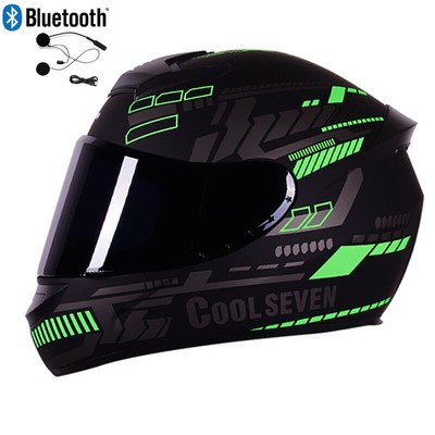 DOT Bluetooth Motorcycle Helmet Dual Lens Full Face ATV Off Road Helmet Anti fog