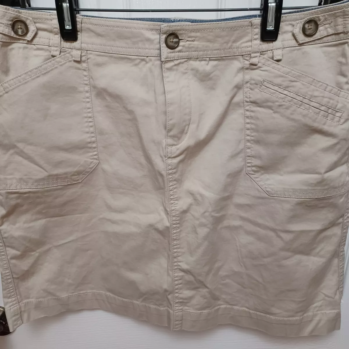 Womens khaki shop skirt knee length