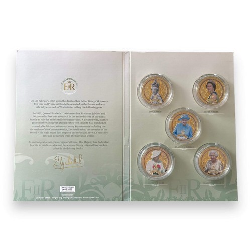 Queen Elizabeth Coronation - Silver, Golden, Diamond & Platinum Jubilee Coin Set - Picture 2 of 7