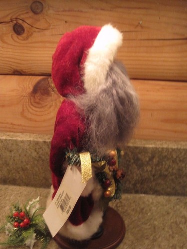 11 1/2" FIGURA AFROAMERICANA SANTA PIEL IMITADA MACY'S HOLIDAY LANE 2008 NUEVA CON ETIQUETAS - Imagen 3 de 7