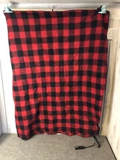 Smart Brands 12V DC Red Black Buffalo Plaid Auto Car Travel Heated Blanket