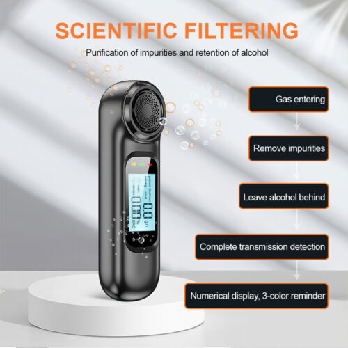 Digital Breath Alcohol Analyzer Tester Air Blowing Breathalyzer Test Detector - Picture 5 of 16